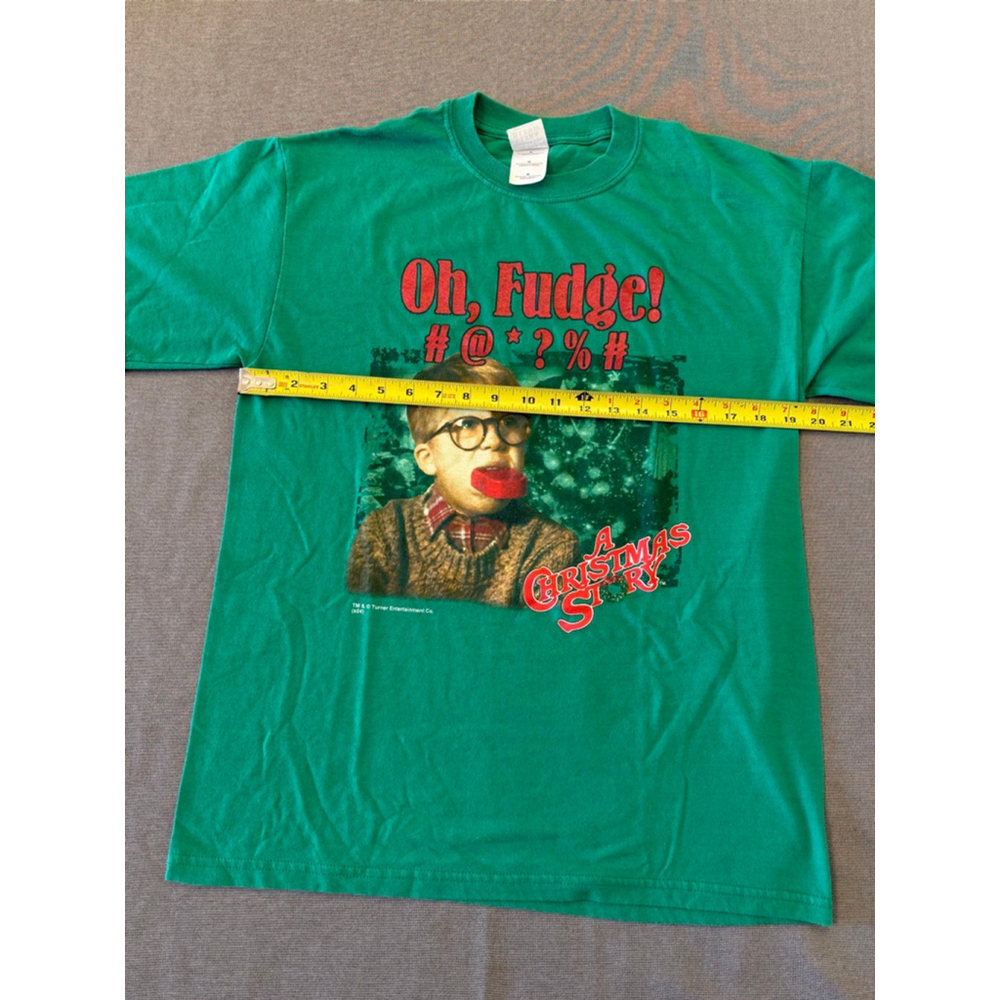 Christmas Tee A Christmas Story “Oh Fudge” Ralphie - Green Size M Adult - Picture 5 of 7